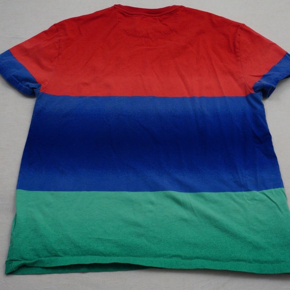 Polo Ralph Lauren Shirt Mens Color Block Spell Out Ombre Y2K - Picture 11 of 12